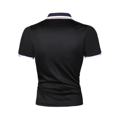 Polo Shirt Solid Cotton Slim Fit Embroidery Short Sleeve  8 Colors