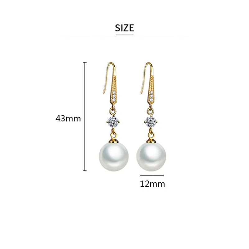 2023 new fashion s925 sterling silver gold freshwater pearl pendant earrings women's simple classic bridal wedding jewelry San Remo Shops