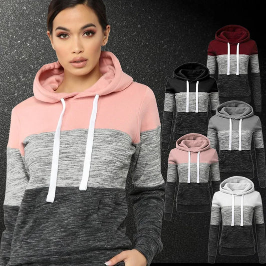 Women's Tricolor Sweatshirt Pullovers Woman Clothing Graphic Sweatshirts New Hoodies and Sweatshirts Hooded Shirt Hoody Clothes