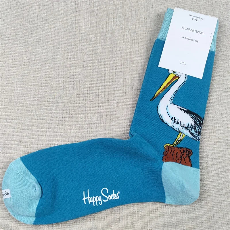 Happy Socks Men's Classic Crew Sock, Shoe Size 10 - 13 Soft Cotton