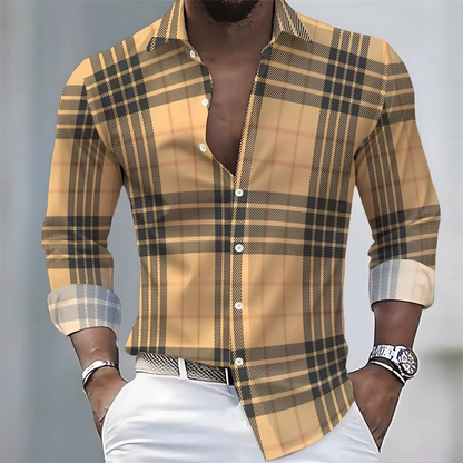 Men's Striped Long-Sleeved Shirt