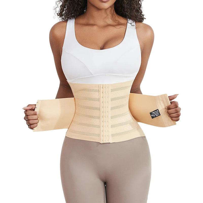 MiiOW Waist Trainer Corset Women Binders Shapers Tummy Wrap Body Shapewear Slimming Belt Flat Belly Workout Postpartum Girdle