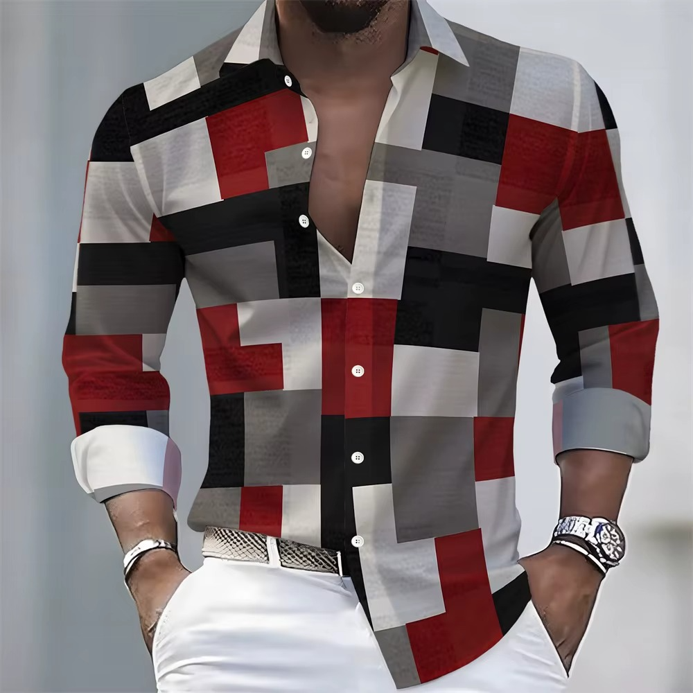Men's Striped Long-Sleeved Shirt