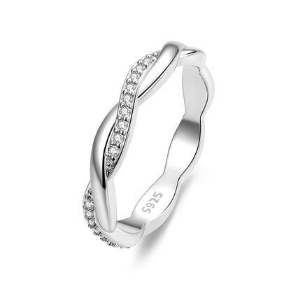Anillo BAMOER de plata de ley 925 con circonita cúbica, chapado en oro de 14 quilates, para mujer, 3 colores, BSR248