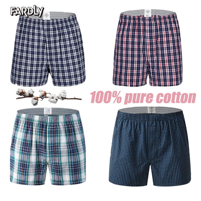 Klassische karierte Herrenhose aus Baumwolle, lässige Homewear, Herrenunterwäsche, Schlafhose, Oberbekleidung, lockere Aro-Hose für den Alltag