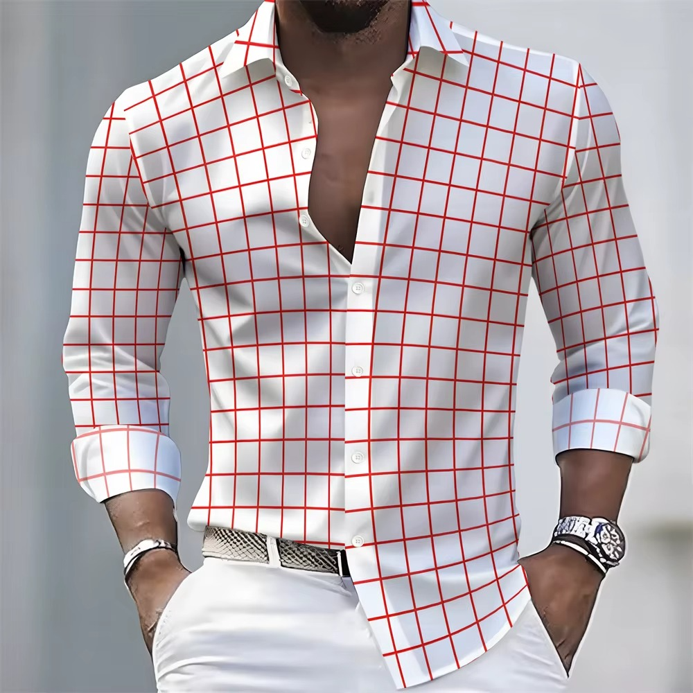 Men's Striped Long-Sleeved Shirt