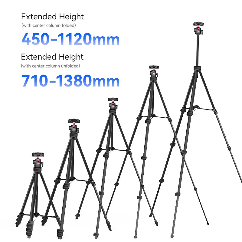 Ulanzi TT51 Portable Tripod Universal Camera Phone Lightweight Stand 450-1380mm Tripod with Floding Phone Clip San Remo Shops