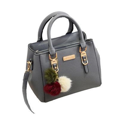 Luxuriöse High-End-Einkaufstasche aus PU-Leder für Damen mit Plüschquaste, Messenger Bags, Schultertaschen, verstellbarem Riemen, Umhängetaschen