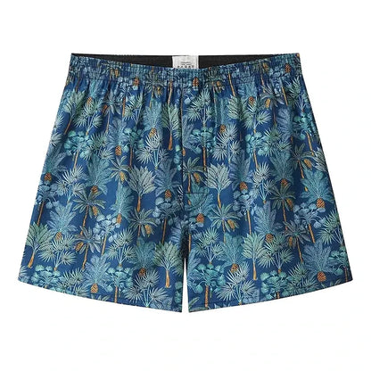 Herren-Unterwäsche aus Baumwolle, lässige Boxershorts mit Karomuster und elastischem Bund, mit Knopfleiste, bequeme Unterwäsche, S-XL