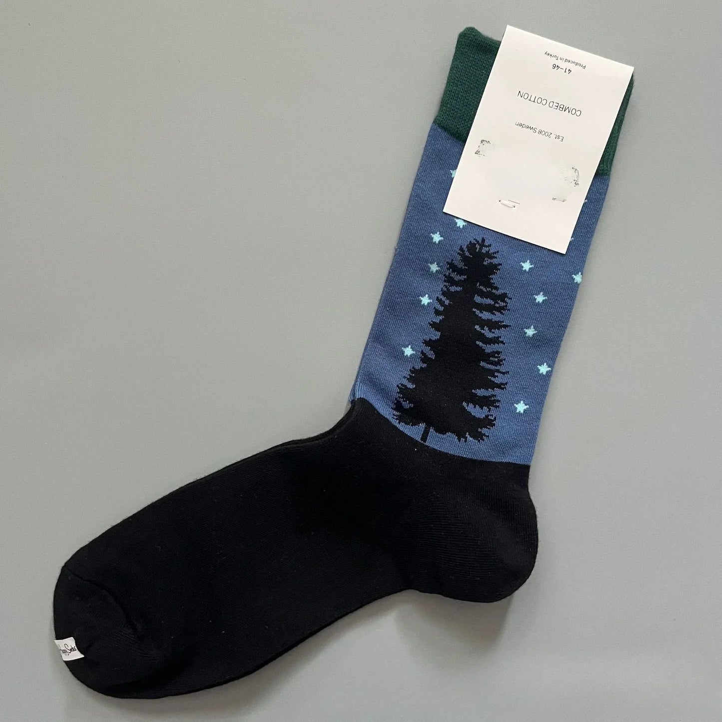 Happy Socks Men's Classic Crew Sock, Shoe Size 10 - 13 Soft Cotton