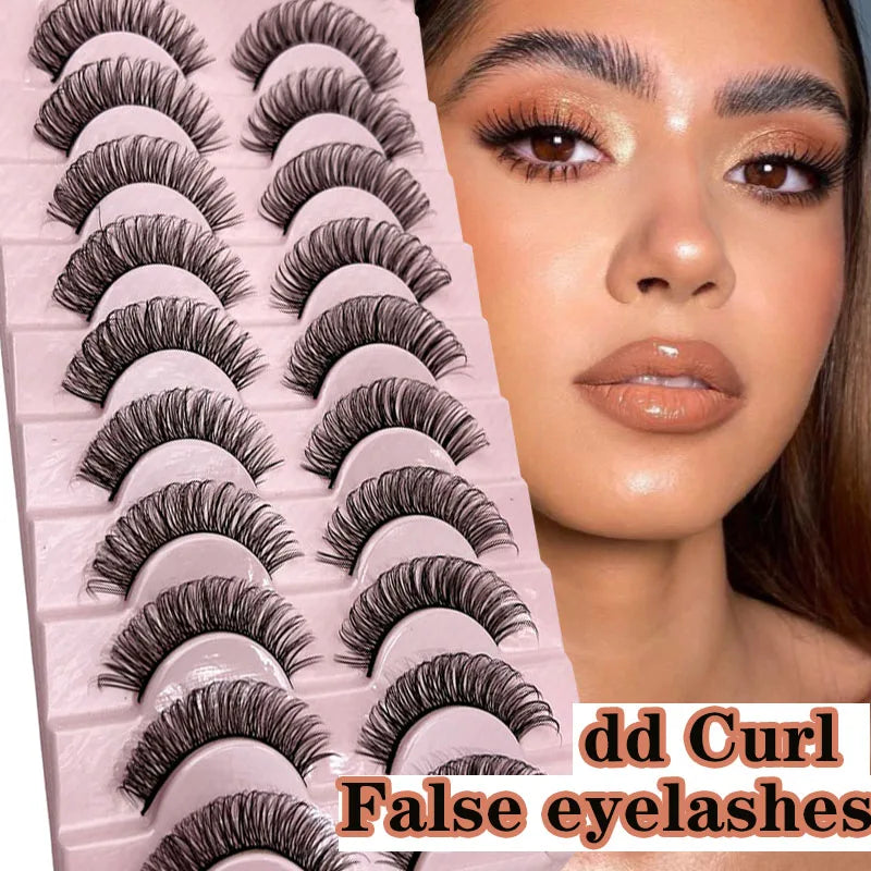 Russian Strip Lashes 10-pairs Fluffy Mink Lashes 3D False Eyelashes Russian Volume Eyelashes Fake Eyelashes Giveaway Makeup San Remo