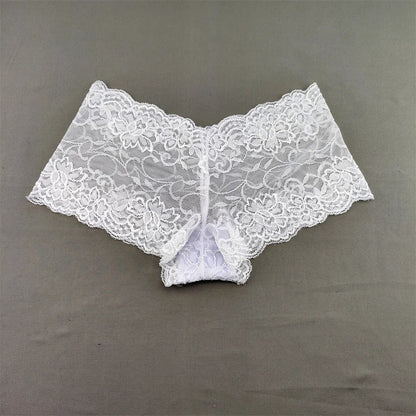Lace Transparent Floral pantie Solid Color  Breathablle Soft