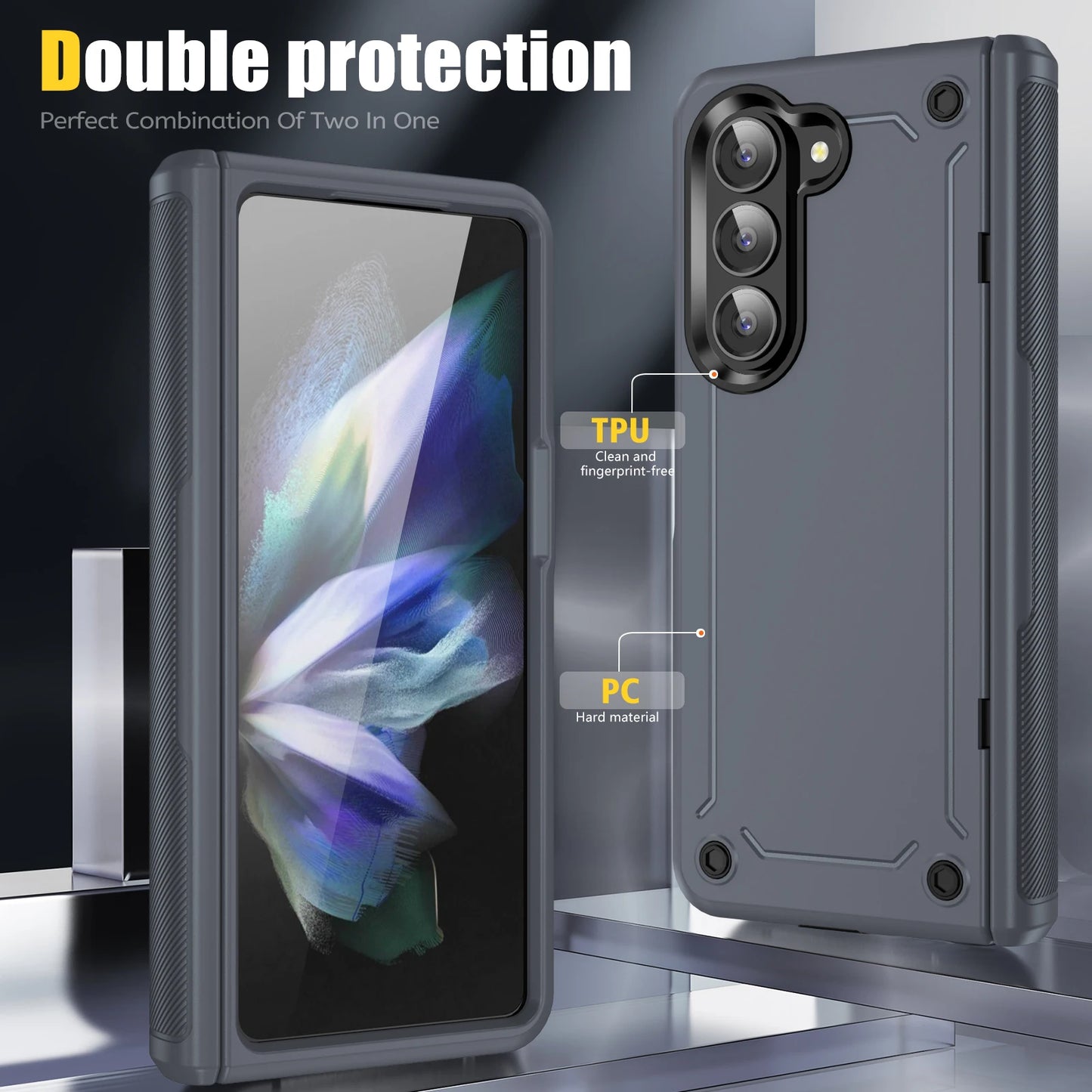 For Samsung Z Fold 5 Zfold5 Mobile Phone Accessories Hinge Case for Samsung Galaxy Z Fold 5 Fold5 5G Folding Protective Cover San Remo