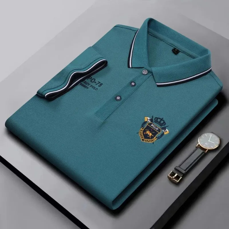 New Mens Embroidered Polo Shirts Summer Short Sleeve Shirt Luxury Top Lapel Streetwear Men Breathable Lightweight T Shirt Homme