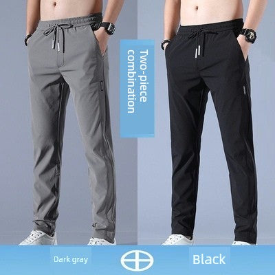 Quick-Dry Pants Men's Summer Thin Sports Pants Ice Silk