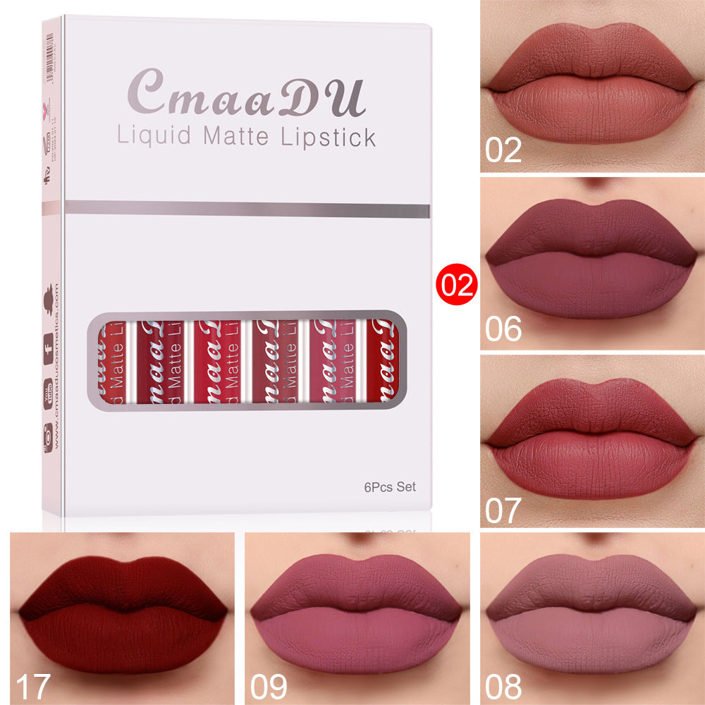 6pcs Matte Non-Stick Lip Gloss San Remo