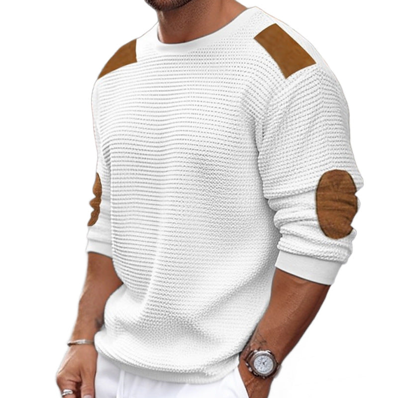 Men's Knitwear Round Neck Long Sleeve Stitching San Remo