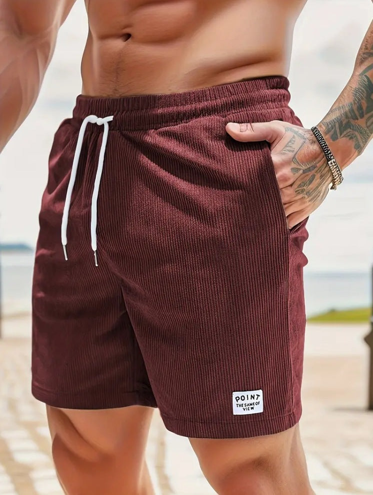 Lace-up Drawstring Shorts Summer Corduroy Sports Short Pants Mens Clothing San Remo Shops