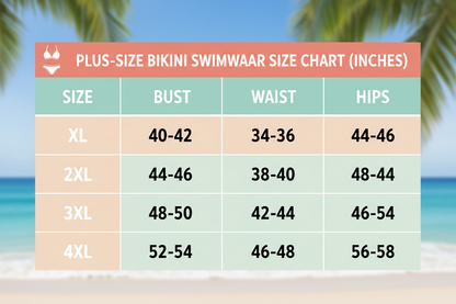  Bikini Set swimwear 2 pieces size chart XL-4xL PLUS SIZE
