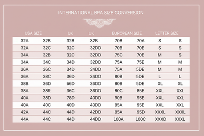 BRAS SIZE CHART IN USA UK EUROP S-XXXL
