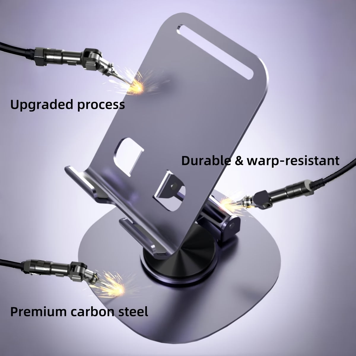 Phone Stand: 360-Degree Rotating Base