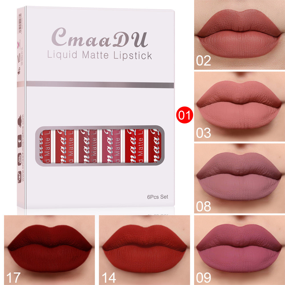 6pcs Matte Non-Stick Lip Gloss San Remo