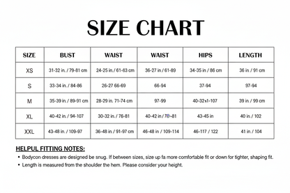 CHART SIZE FOR Printed Party Dress  Sleeveless  Bodycon Evening