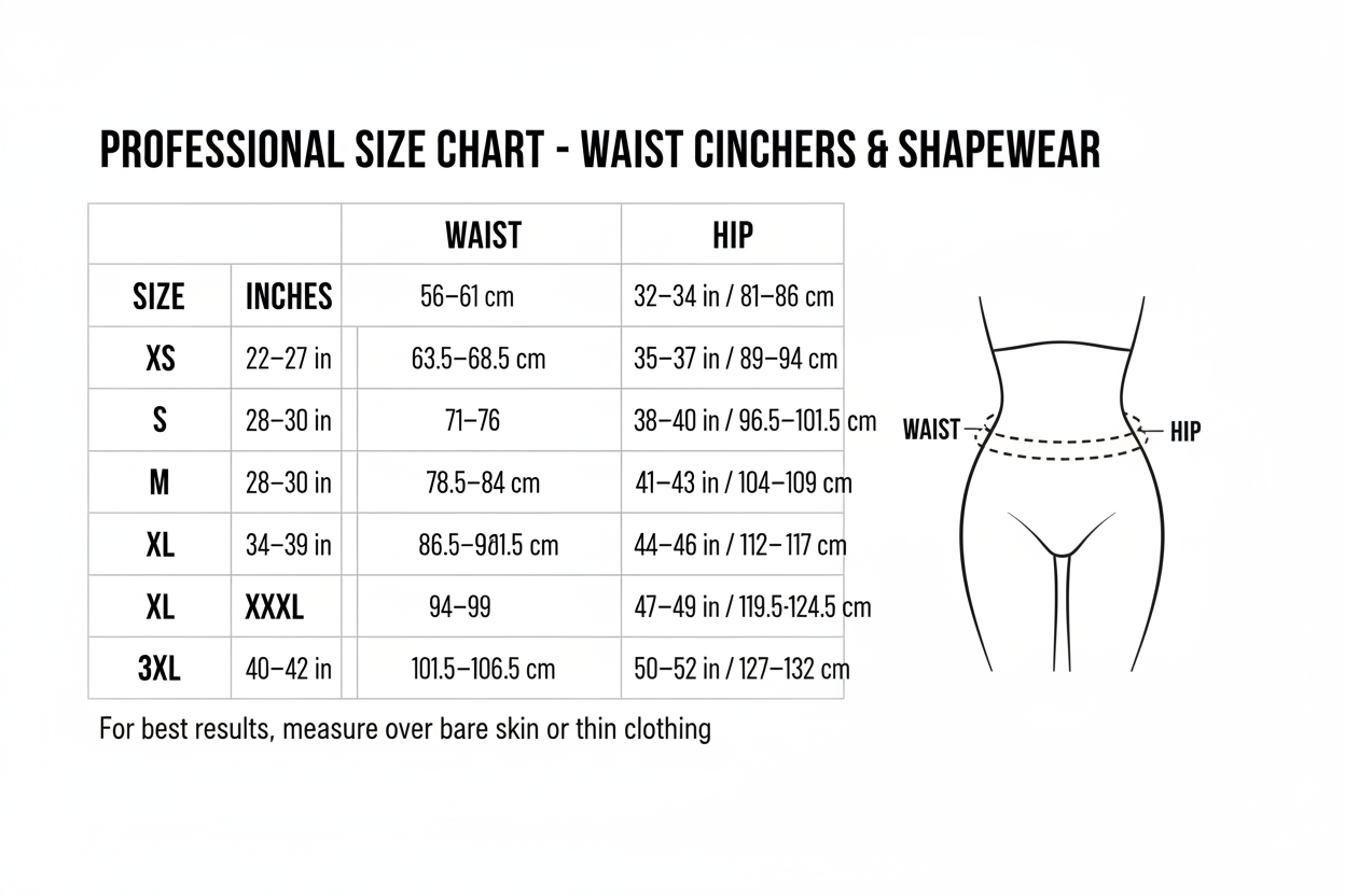 cinchers size chart