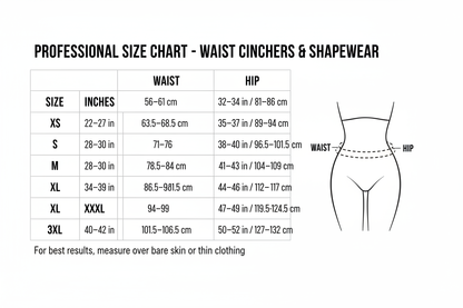 cinchers size chart
