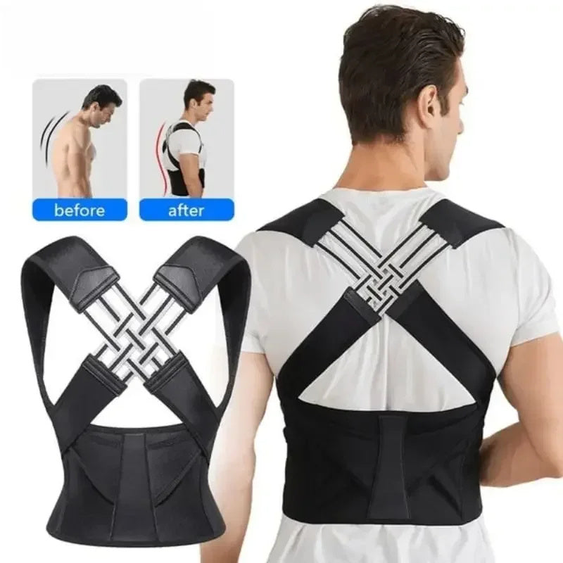 Adjustable Back Posture Belt Office Home Gym Unisex Improve Spine Clavicle Brace Posture Vest Back Posture Corrector Belt San Remo Shops