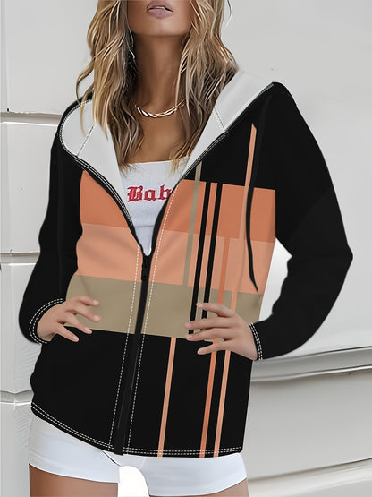 Print Women's Zip-Up Hooded Jacket