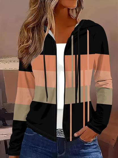 Print Women's Zip-Up Hooded Jacket