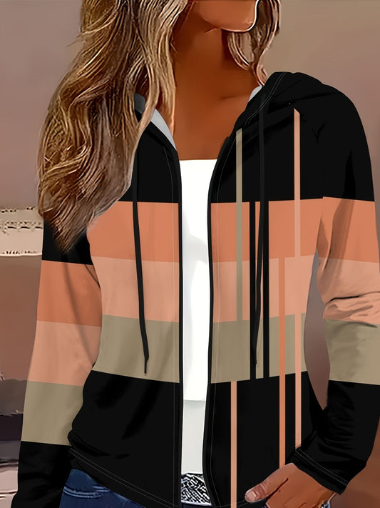 Print Women's Zip-Up Hooded Jacket