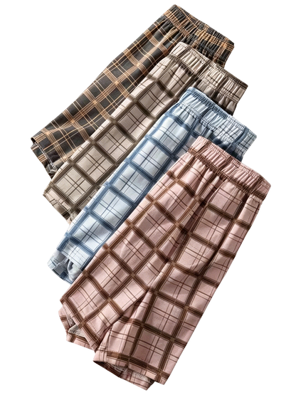 4 Pcs Plaid Mens Boxer