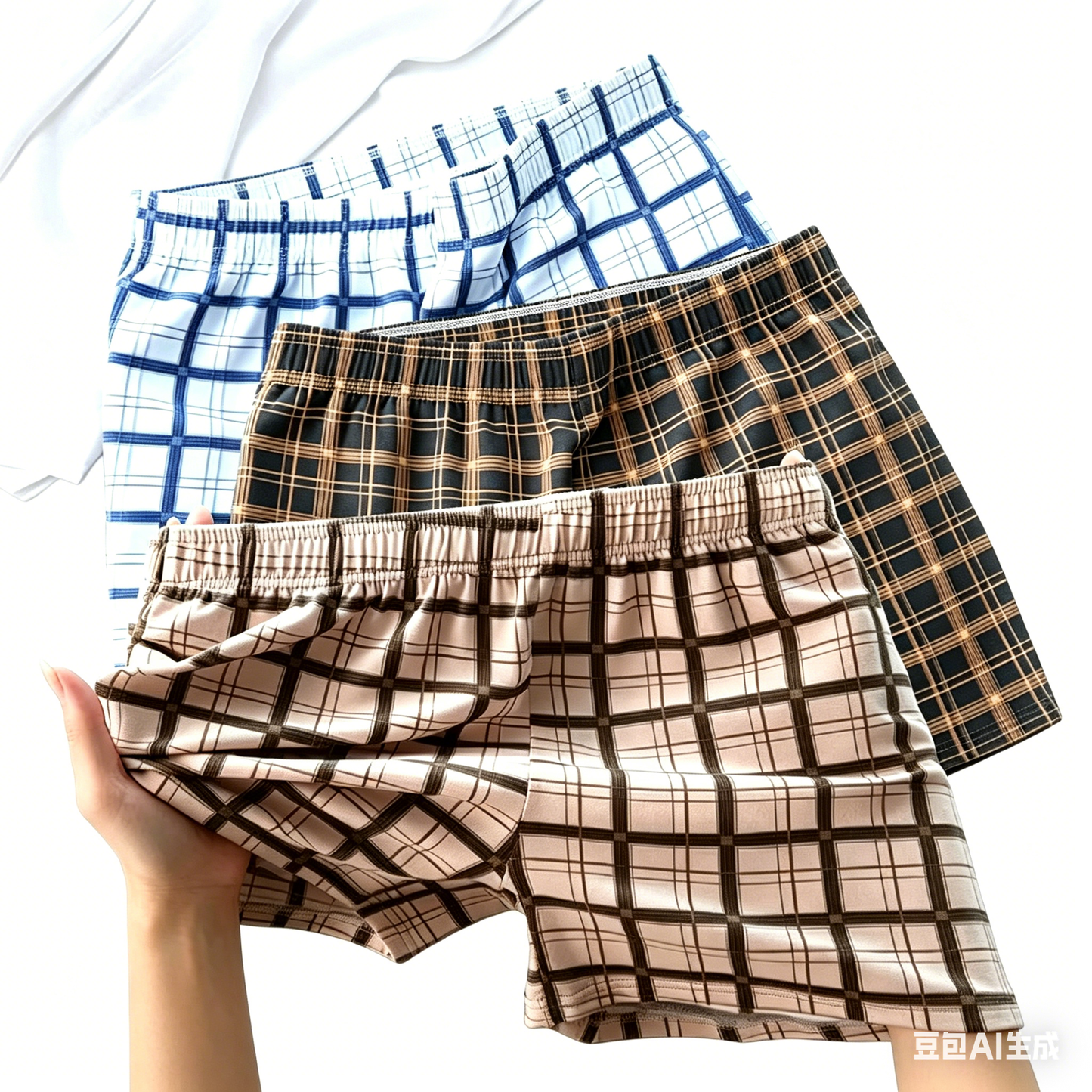 4 Pcs Plaid Mens Boxer