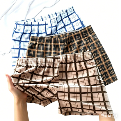4 Pcs Plaid Mens Boxer