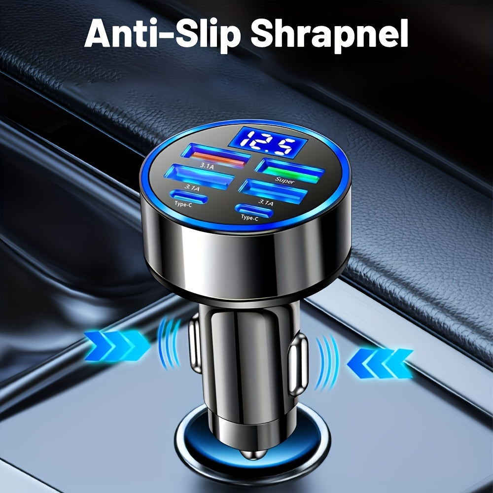 6-in-1 Fast Charging Car Adapter 3.1A Dual Type-C