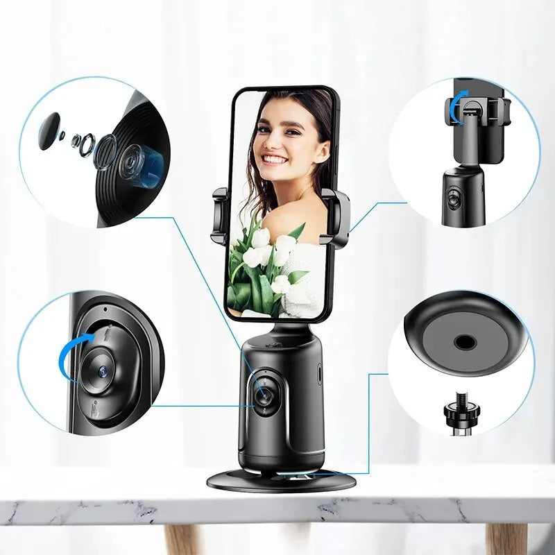 360 Auto Face Tracking Gimbal AI Smart Gimbal Face Tracking Auto Phone Holder For Smartphone Video Vlog Live Stabilizer Tripod San Remo Shops