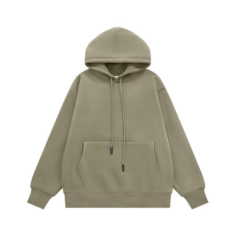 Couple Sweater Fleece-lined Thickened Hooded Solid Color Hoodie San Remo