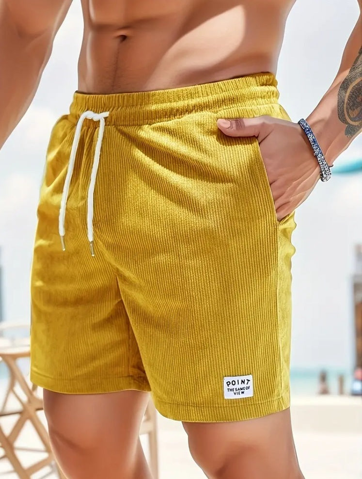 Lace-up Drawstring Shorts Summer Corduroy Sports Short Pants Mens Clothing San Remo Shops