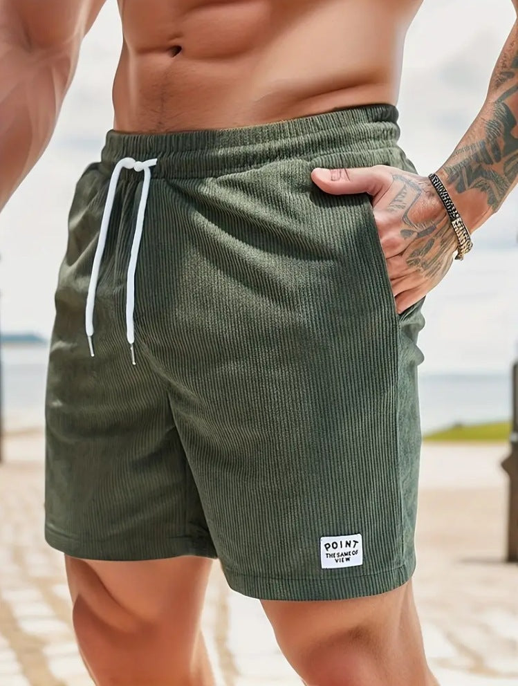 Lace-up Drawstring Shorts Summer Corduroy Sports Short Pants Mens Clothing San Remo Shops