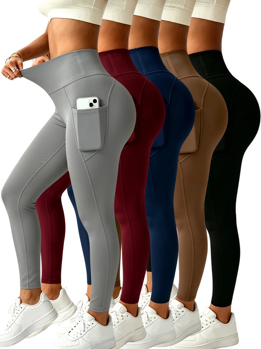 5pcs Women'S High Waist Leggings