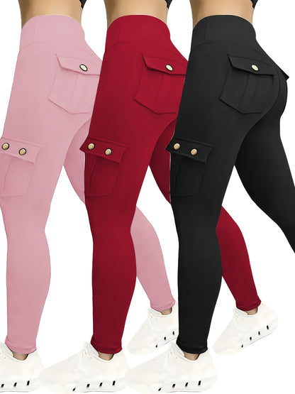 3-Pack Women'S High-Waisted Compression Leggings