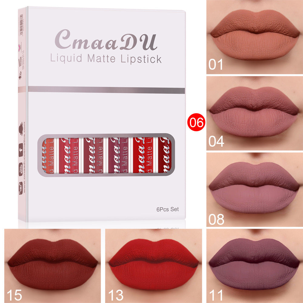 6pcs Matte Non-Stick Lip Gloss San Remo