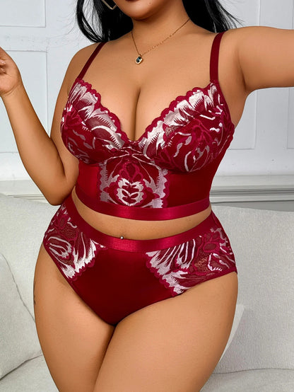Plus Size Minimizer Lingerie Set