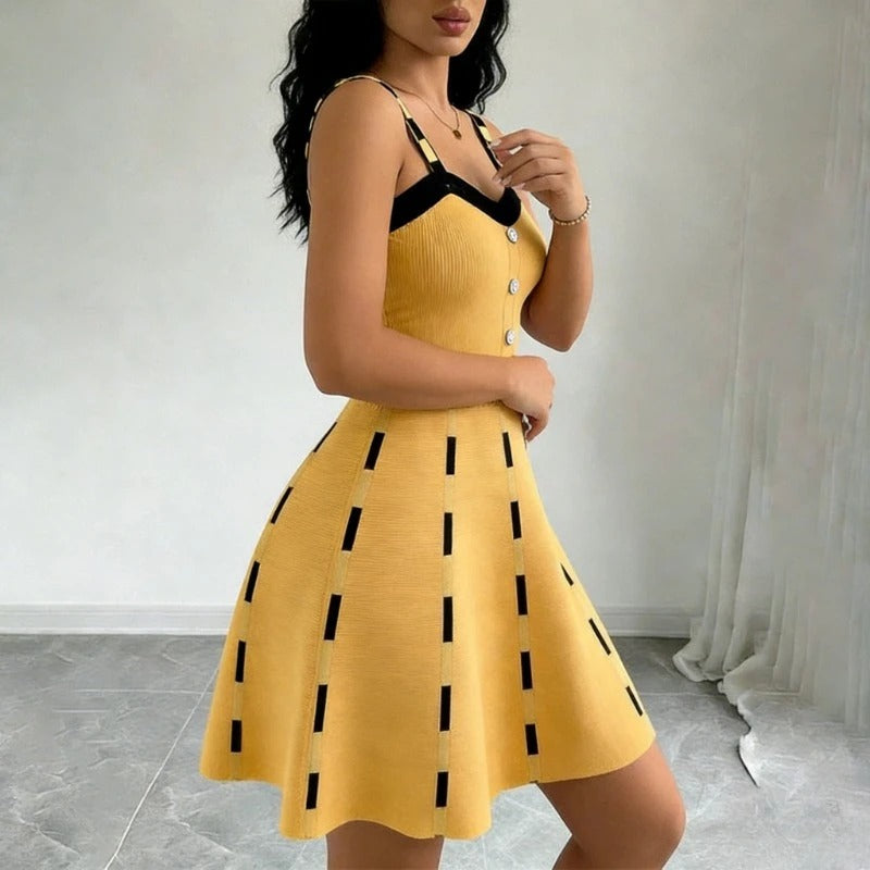 Button Front Knit Sweater Dress