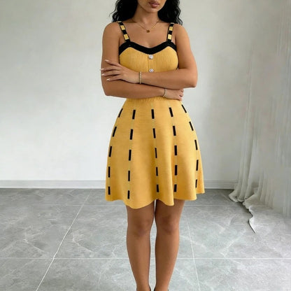 Button Front Knit Sweater Dress