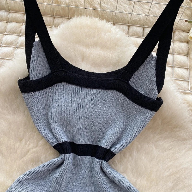 Sleeveless Sundress Stretchy Bodycon Mini Dress