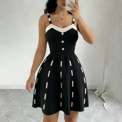 Button Front Knit Sweater Dress