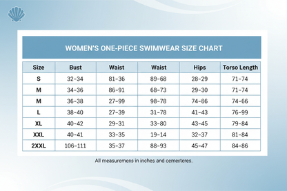 one piece woman swimwear Size Chart S - 2xxl